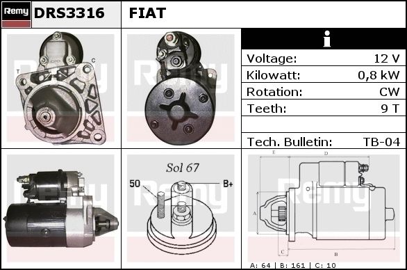 DELCO REMY Starter DRS3335